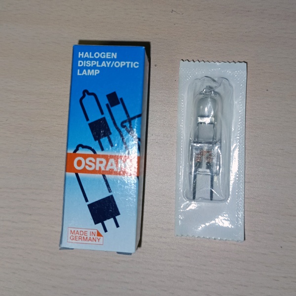 Низковольтная галогенная лампочка Осрам без отражателя мощностью 150 Ватт с цоколем G6,35