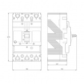 Автоматический выключатель DKC YON MGS160 3P 50,4-63A регулировка теплового расцепителя 36кА (автомат электрический)