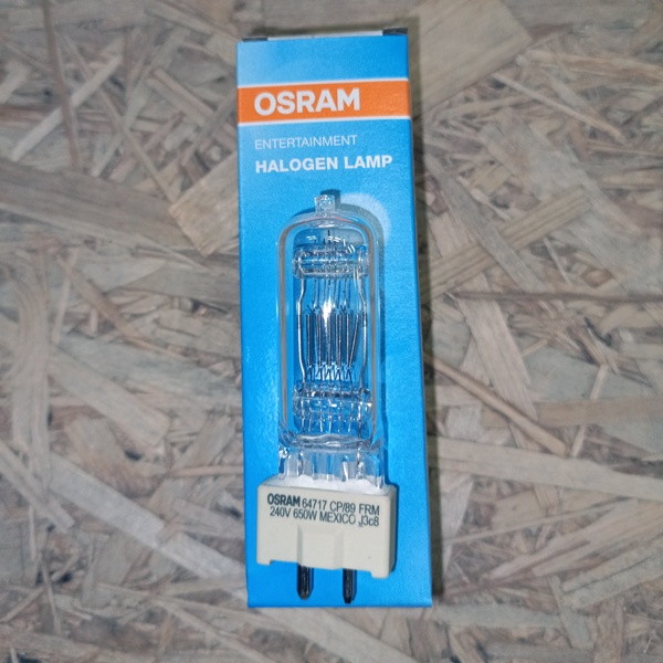 Одноцокольная галогенная студийная лампа Осрам, мощностью 650 Ватт, с цоколем GY9.5
