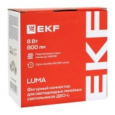 Фигурный коннектор EKF Luma ДБО-L 8W 6500K IP20 белый для светодиодных линейных светильников