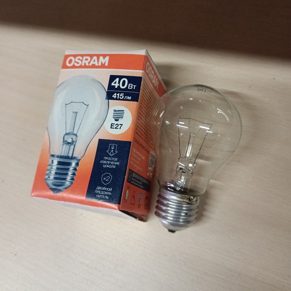 Обычная вольфрамовая лампа формы 