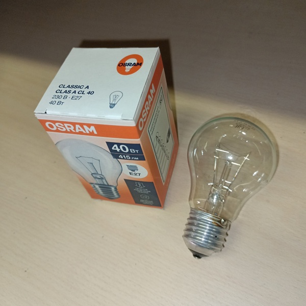 Обычная вольфрамовая лампа формы 