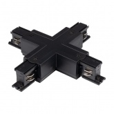 Коннектор для трехфазного шинопровода JazzWay 3P PTR CX-BL X-образный черный