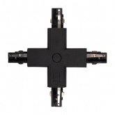 Коннектор для трехфазного шинопровода JazzWay 3P PTR CX-BL X-образный черный