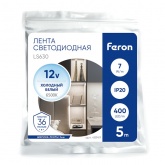 Светодиодная COB лента Feron LS630 400SMD(2110) 7Вт/м 12V 6500K IP20 5000x3x1.8mm