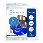 Светодиодная COB лента Feron LS630 400SMD(2110) 7Вт/м 12V синий IP20 5000x3x1.8mm