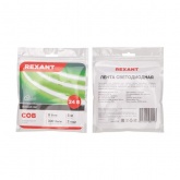 Светодиодная COB лента Rexant 320 LED/м, 8Вт/м 24V зеленый IP20 5000x8mm