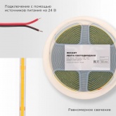 Светодиодная COB лента Rexant 320 LED/м, 8Вт/м 4000K 24V белый свет IP20 5000x8mm