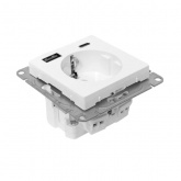 Механизм розетки EKF 2P+E 16А с USB-A+С со шторками Эпика белый
