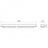 Светильник светодиодный SPP-202-0-65K-EL36 36W 6500K 4860Lm IP65 1200mm проходной, матовый с БАП 1ч.