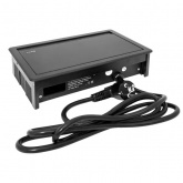 Встраиваемый настольный розеточный блок EKF выдвижной на 8 модулей C-Line черный