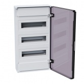 Щит навесной КЭАЗ OptiBox Pro 36-NKR-IP40 36 (3x12) модулей прозрачная черная дверца IP40 (электрический шкаф)