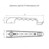 Держатель труб Промрукав для прямого монтажа односторонний на 5 мест серый d16 [уп.30шт]
