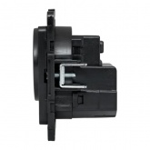 Механизм розетки EKF 2P+E 16А 2хUSB-А 2A с защитными шторками Стокгольм черный