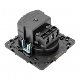 Механизм розетки EKF 2P+E 16А 2хUSB-А 2A с защитными шторками Стокгольм черный