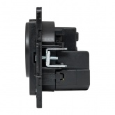 Механизм розетки EKF 2P+E 16А USB-А+C с защитными шторками Стокгольм черный