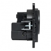 Механизм розетки EKF 2P+E 16А USB-А+C с защитными шторками Стокгольм черный