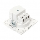 Механизм розетки EKF 2P+E 16А 2хUSB-А 2A с защитными шторками Стокгольм белый