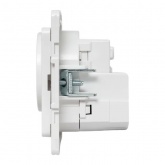 Механизм розетки EKF 2P+E 16А 2хUSB-А 2A с защитными шторками Стокгольм белый