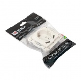 Механизм розетки EKF 2P+E 16А 2хUSB-А 2A с защитными шторками Стокгольм белый