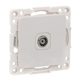 Механизм розетки EKF проходная TV 75Ом 10дБ 5-862МГц Стокгольм белый