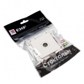 Механизм розетки EKF проходная TV 75Ом 10дБ 5-862МГц Стокгольм белый