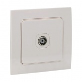 Механизм розетки EKF проходная TV 75Ом 10дБ 5-862МГц Стокгольм белый