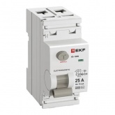 УЗО EKF PROxima ВД-100N 2П 25А 10мА тип AC 6кА (электромеханическое) (ВДТ)
