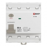 УЗО EKF PROxima ВД-100N 4П 80А 300мА тип AC 6кА (электромеханическое) (ВДТ)