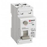УЗО EKF PROxima ВД-100N (S) 2П 40А 300мА тип AC селективное 6кА (электромеханическое) (ВДТ)
