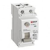 УЗО EKF PROxima ВД-100N (S) 2П 80А 300мА тип AC селективное 6кА (электромеханическое) (ВДТ)