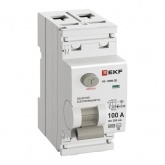 УЗО EKF PROxima ВД-100N (S) 2П 100А 300мА тип AC селективное 6кА (электромеханическое) (ВДТ)