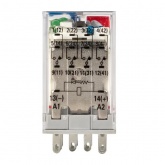 Реле промежуточное с кнопкой и механической индикацией EKF AVERES RPAt 22/4 5A 24В DC