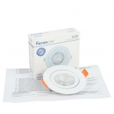 Светодиодный светильник Feron AL540 7W 4000K 560Lm белый, круглый встраиваемый d77/D90x16mm