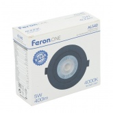 Светодиодный светильник Feron AL540 5W 4000K 400Lm черный, круглый встраиваемый d65/D75x16mm