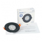 Светодиодный светильник Feron AL540 7W 4000K 560Lm черный, круглый встраиваемый d77/D90x16mm