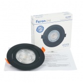 Светодиодный светильник Feron AL540 12W 4000K 960Lm черный, круглый встраиваемый d95/D115x16mm