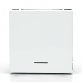 Одноклавишная кнопка без фиксации с подсветкой SE ArtGallery 10А белая