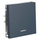 Одноклавишная кнопка без фиксации с подсветкой SE ArtGallery 10А грифель