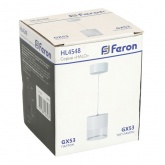Светильник потолочный на подвесе Feron HL4548 под лампу GX53 230V max 12W белый D85x88mm