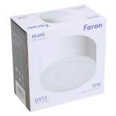 Светильник потолочный Feron HL456 под лампу GX53 230V max 12W белый D100x50mm