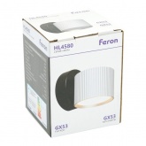 Светильник настенный Feron HL4580 GX53 230V max 12W серебро + черный D85x65x116mm