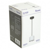 Светильник потолочный на подвесе Feron HL4588 GX53 230V max 12W серебро + черный D60x82mm