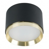 Светильник потолочный Feron HL459 под лампу GX53 230V max 12W черный + золото D82x60mm