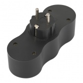 Тройник разветвитель электрический ЭРА SPx-3e-B на 3 розетки с заземлением 16А черный