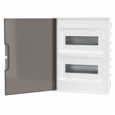 Щиток встраиваемый для полых стен DKC FRAME 24 модулей с тонированной дверцей с шиной IP40 белый