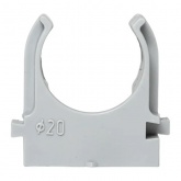 Держатель для труб (клипса) EKF Plast d20мм под монтажный пистолет [упак.100шт] серый