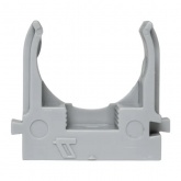 Держатель для труб (клипса) EKF Plast d25мм под монтажный пистолет [упак.100шт] серый
