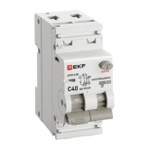 Дифавтомат EKF PROxima АВДТ-63N 1P+N C40А 30мА тип А однофазный электромеханический 6кА (дифференциальный автомат, АВДТ)