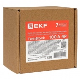 Рубильник EKF PROxima TwinBlock 100A 4P c рукояткой управления для прямой установки (выключатель нагрузки)